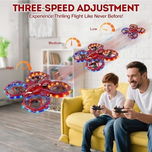 Mini Kids Drone 5+, LED Lights, Remote Control, 20 Min Flight, Stunt Toy