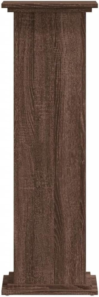 Tall Brown Oak Plant Stand 100cm Modern Wood Pedestal Table for Home Decor
