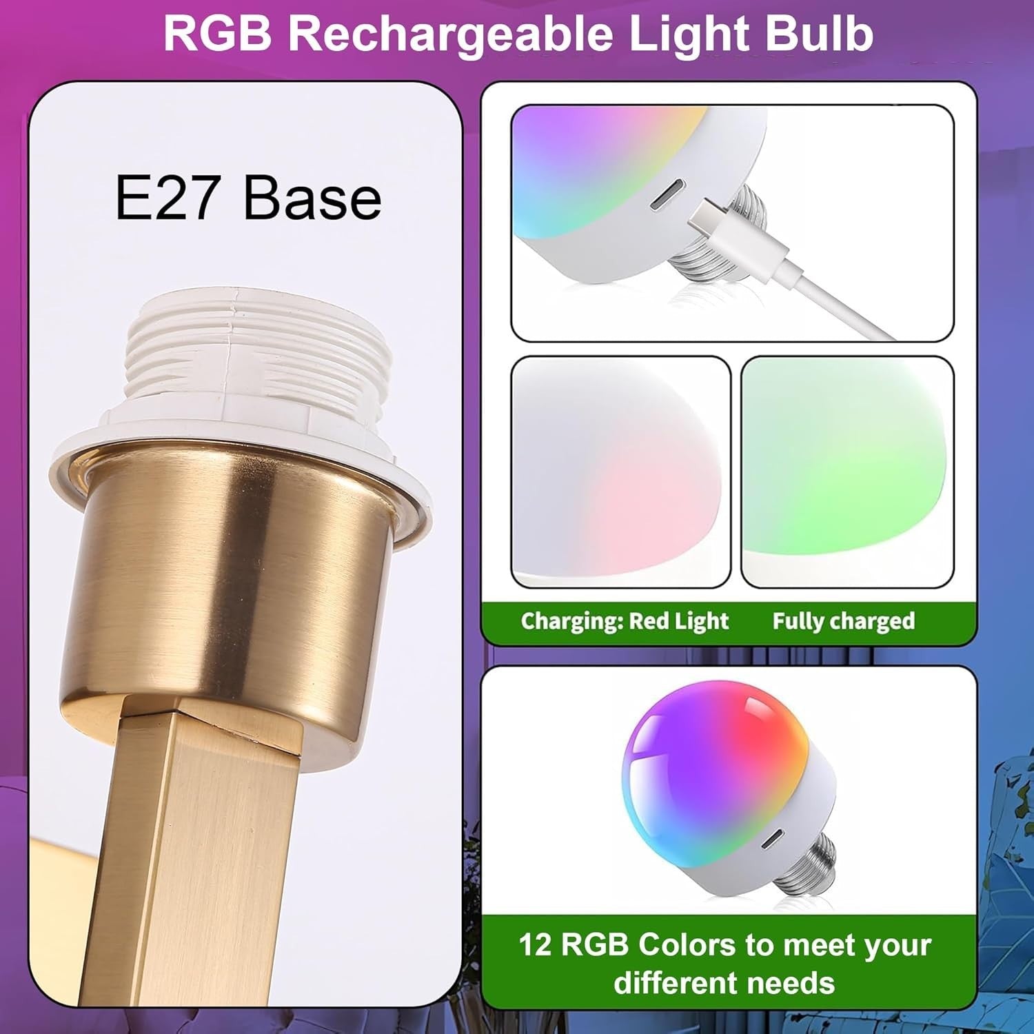 Gold Battery-Powered Wall Sconces with RGB Dimmable Light & Remote Control