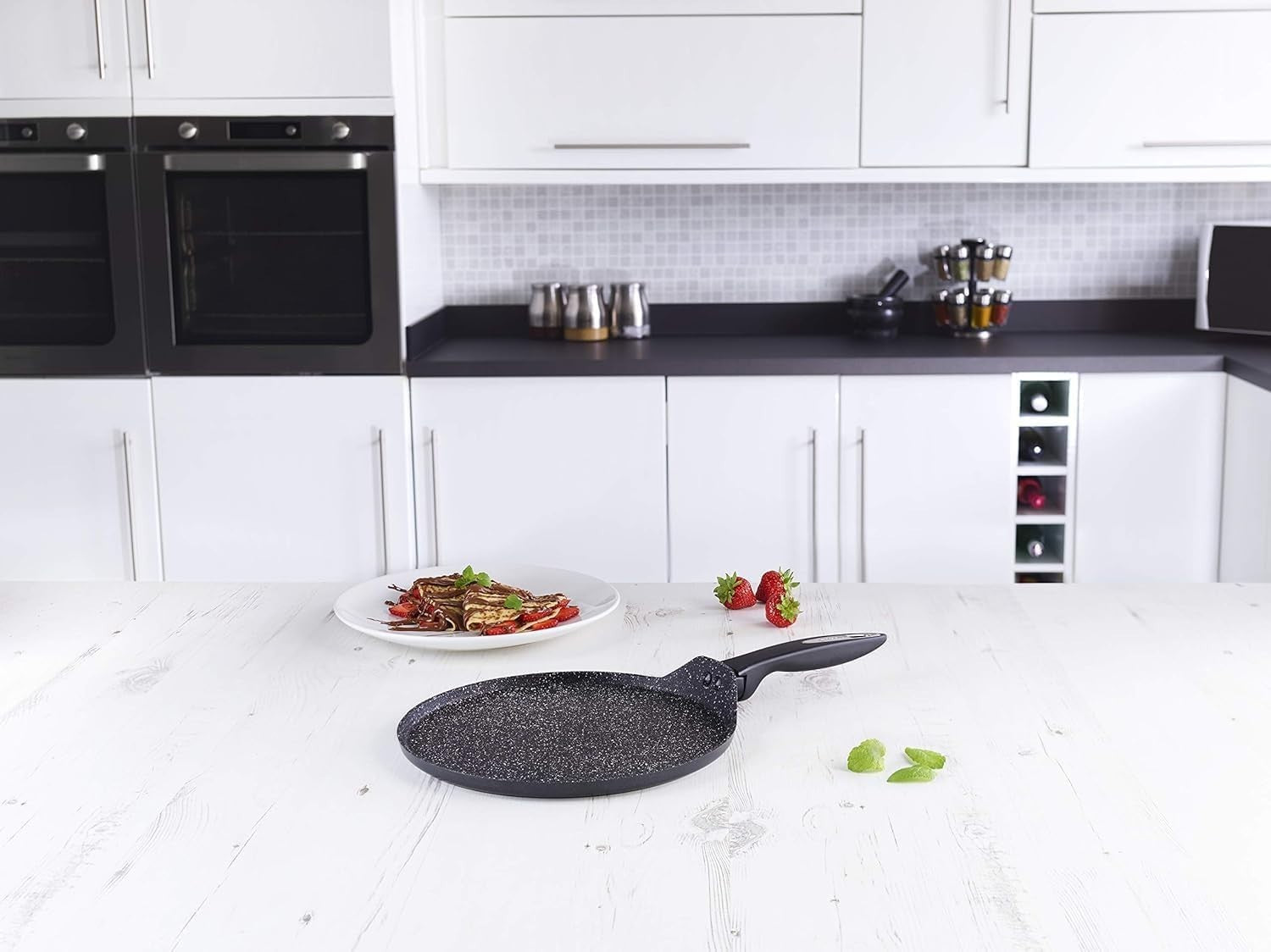 30cm Non-Stick Crepe & Pancake Pan Induction Gas Electric Tawa Cool-Touch Handle