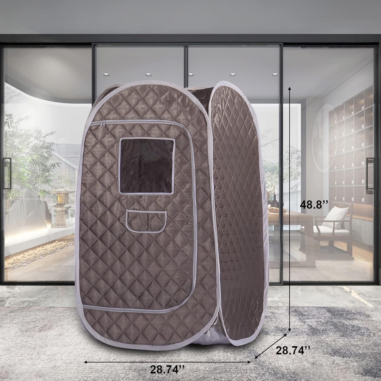Portable Sauna Tent Foldable One Person Full Body Spa Detox Therapy Dark Grey