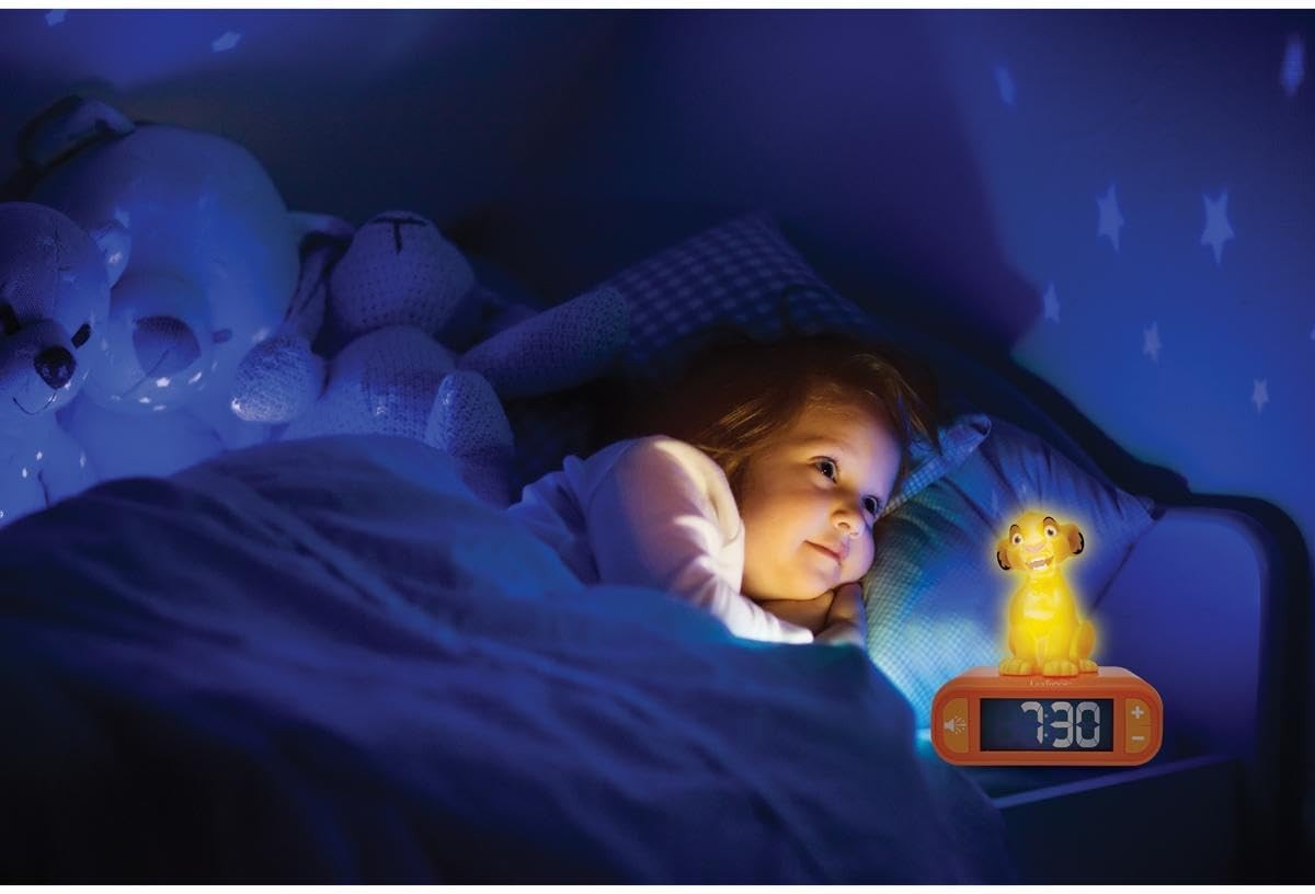 Kids Alarm Clock Night Light LED Display Snooze Sounds Cute Bedroom