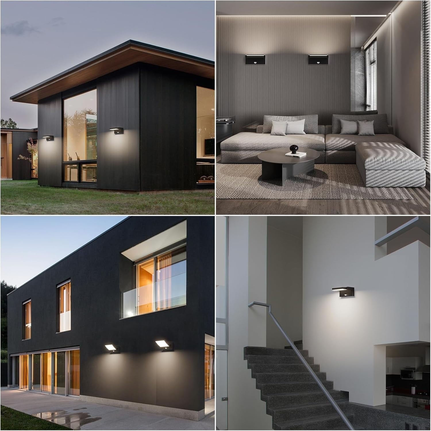 Motion Sensor Outdoor Wall Light Waterproof LED Swivel Panel IP65