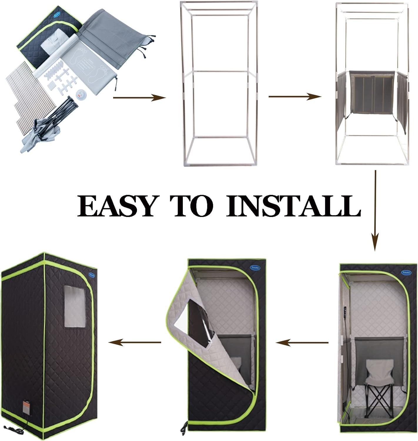 Portable Infrared Sauna Tent w/ Heated Foot Pad & Chair – Home Spa Detox