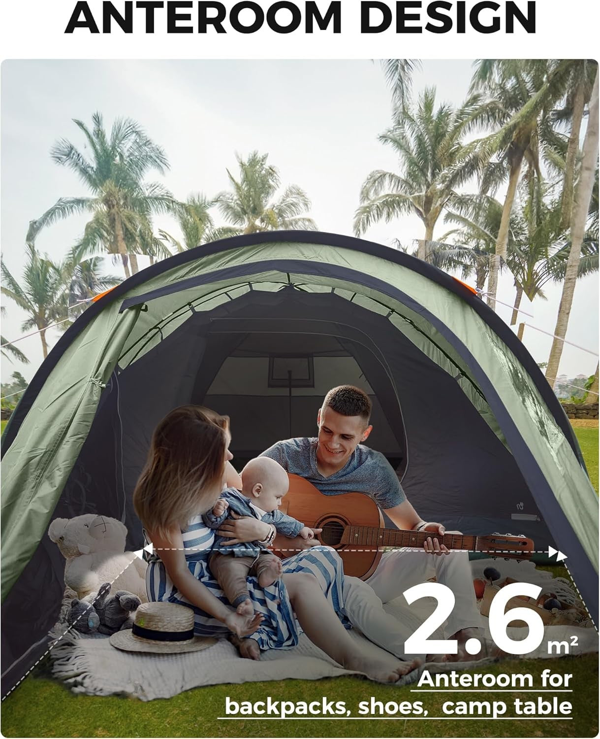 KingCamp 4-Person Dome Camping Tent Waterproof Outdoor Festival