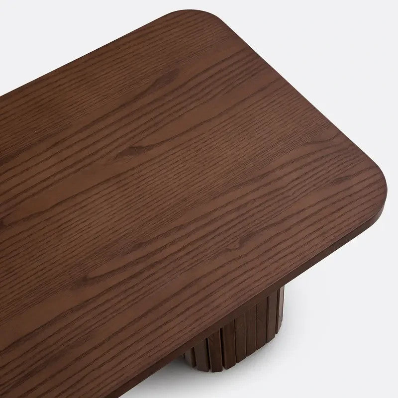 Modern Walnut Ash Veneer Coffee Table | Wide Low Lounge Table 130cm