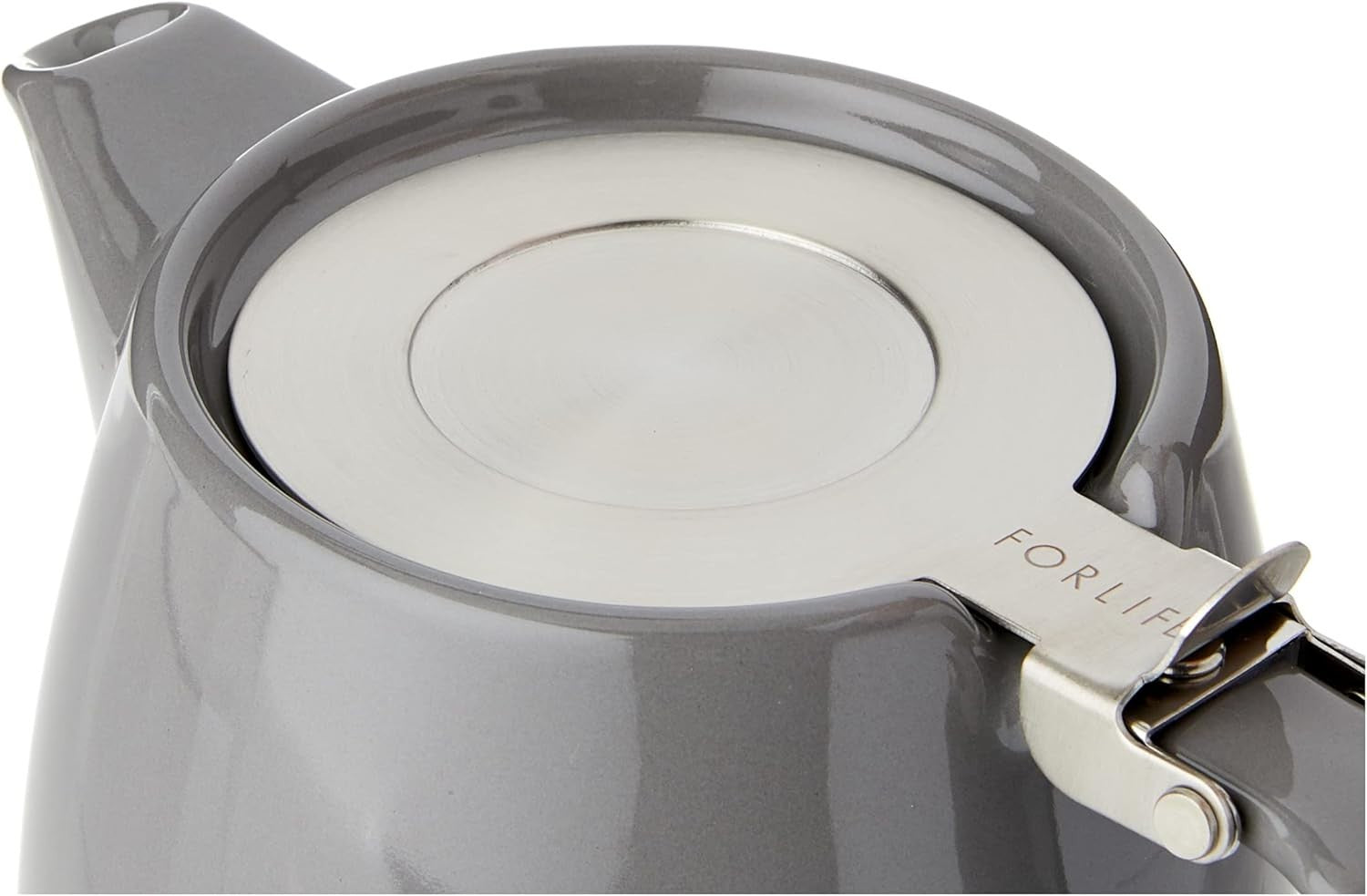 Ceramic Teapot 530ml Grey Tea Pot Stainless Steel Infuser Lid