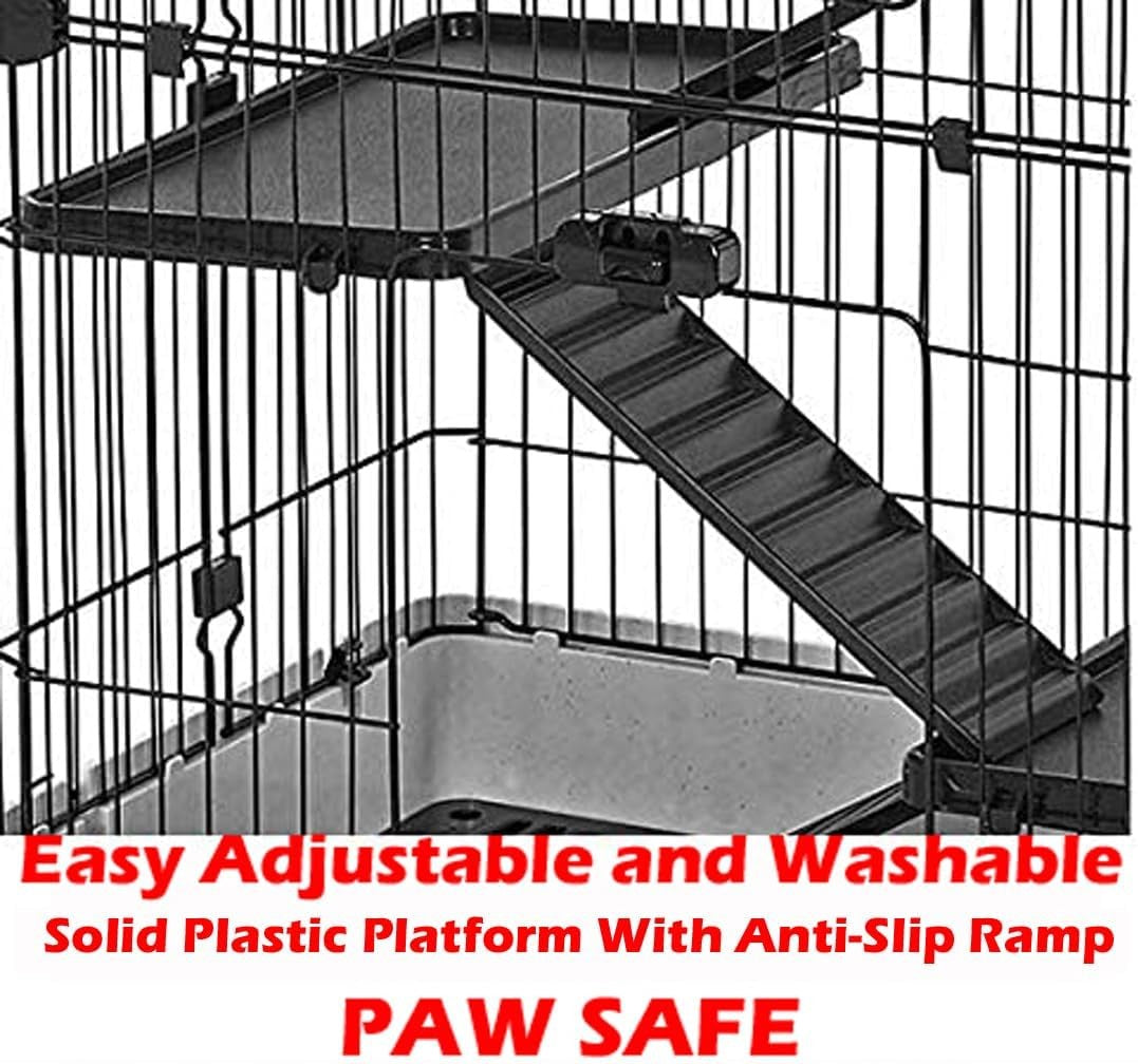 Large 2 Level Indoor Rabbit Cage Rolling Hutch Metal Small Pet Enclosure