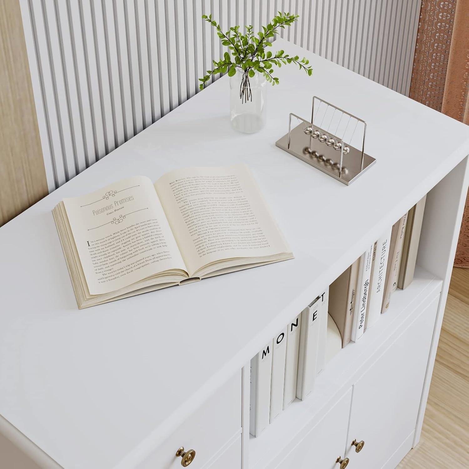 Adjustable White Kitchen Storage Cabinet with Microwave Shelf & Drawer 90x40x82c