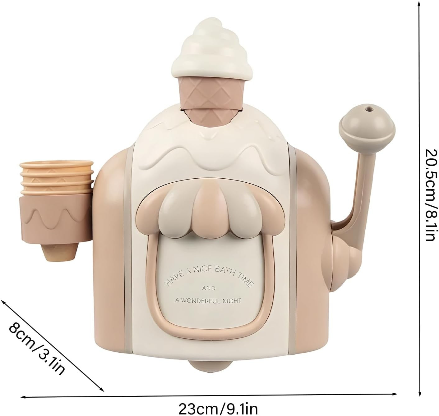 Bath Bubble Ice Cream Maker Foam Bath Toy with Suction Cup