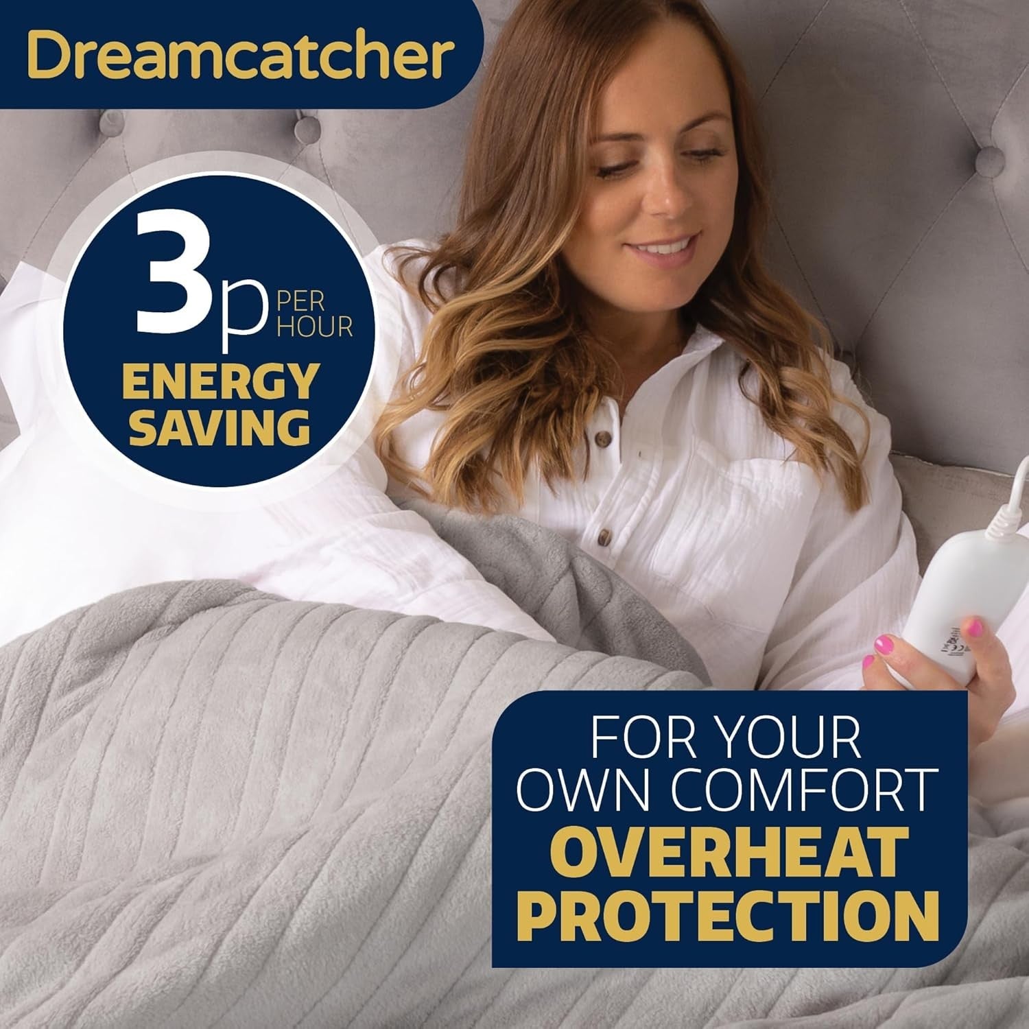 Electric Heated Throw Blanket 160x120cm Soft Fleece 9 Timer