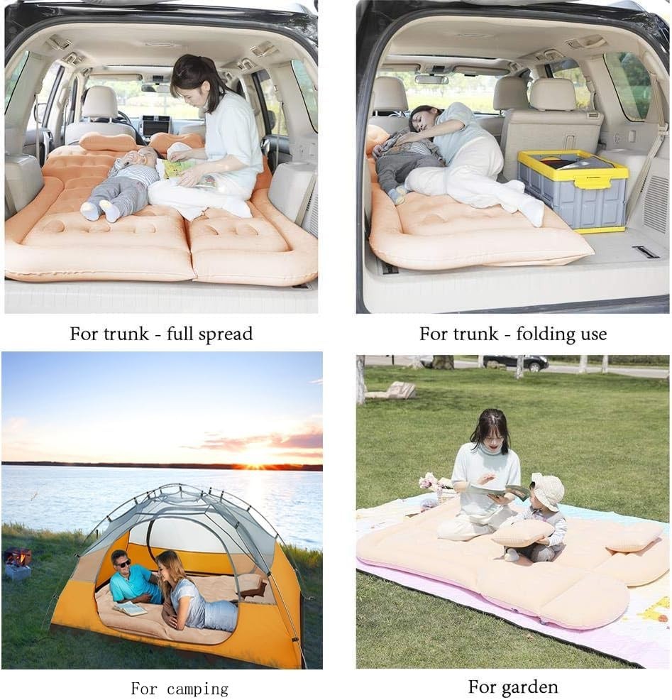 SUV Car Air Mattress Inflatable Bed Camping Sleeping Pad w Pump & Pillows