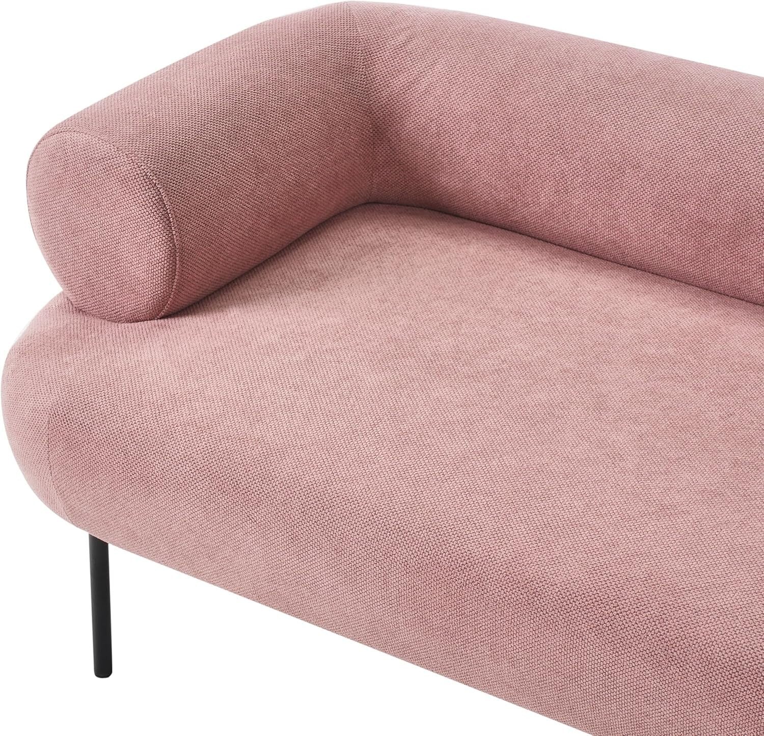 Pink Left Hand Chaise Lounge Modern Polyester Fabric Water-Repellent Legs