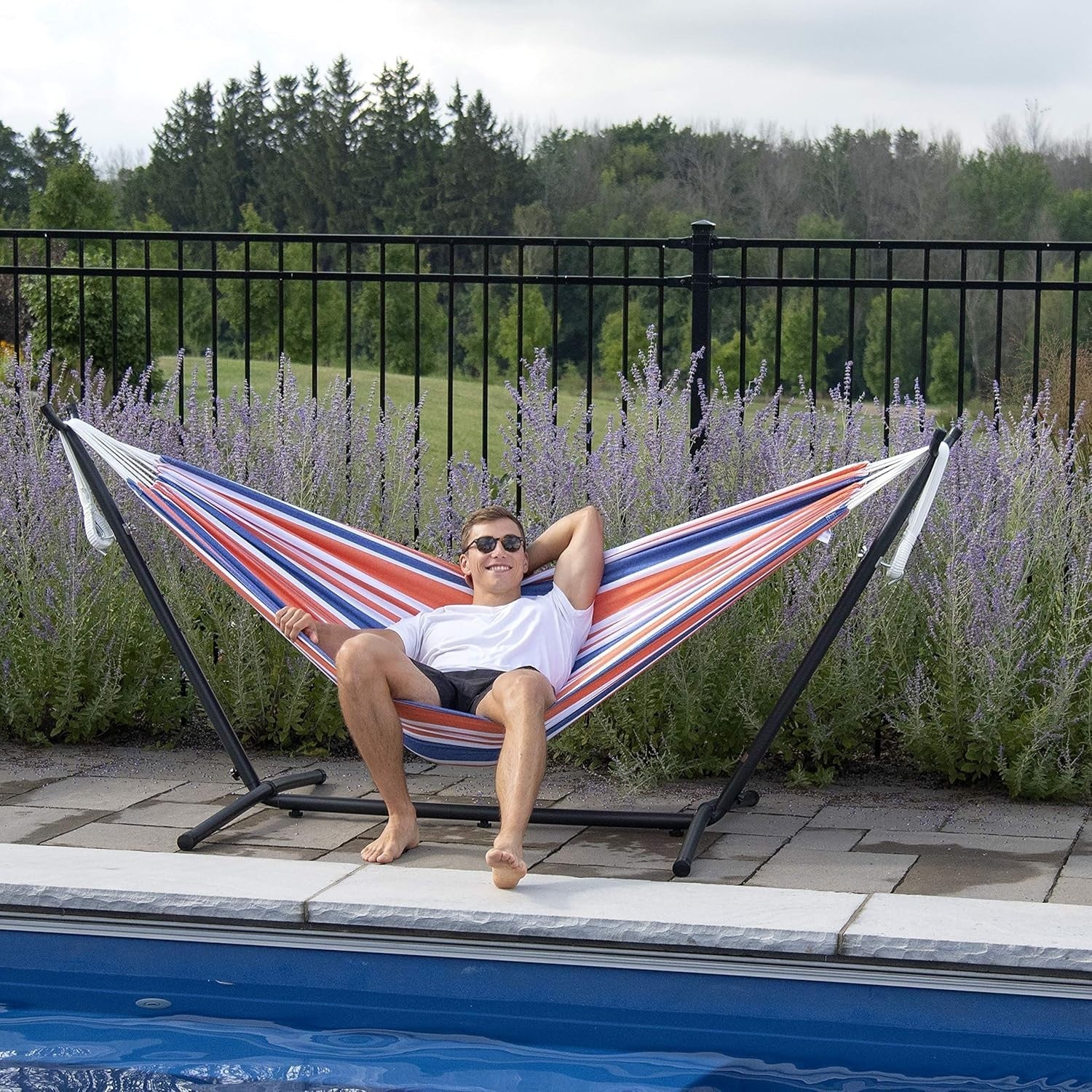 Double Cotton Hammock with Stand | 2 Person | 280cm | Garden Relaxation