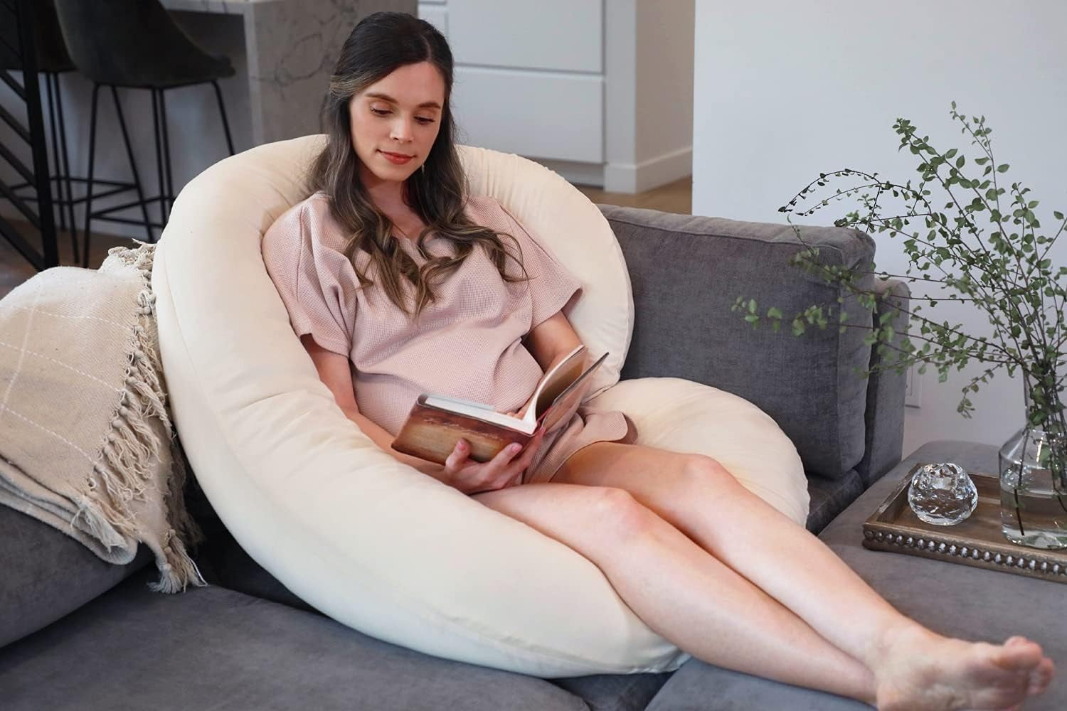 Full Body Pregnancy Pillow C Shape Maternity Support Back Hip Belly Sleep