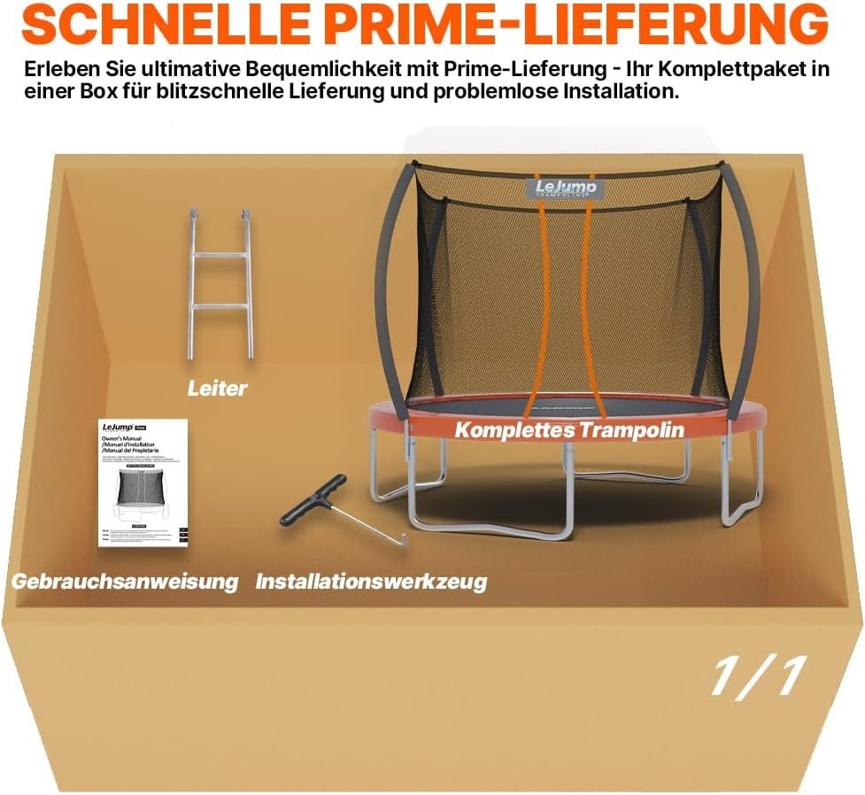 10ft Outdoor Trampoline Safety Enclosure Net Ladder Heavy Duty Kids