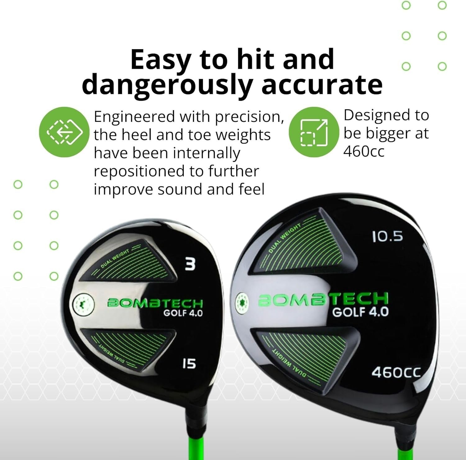Mens Right Hand Driver & 3 Wood Set 10.5° Stiff Graphite Max Forgiveness