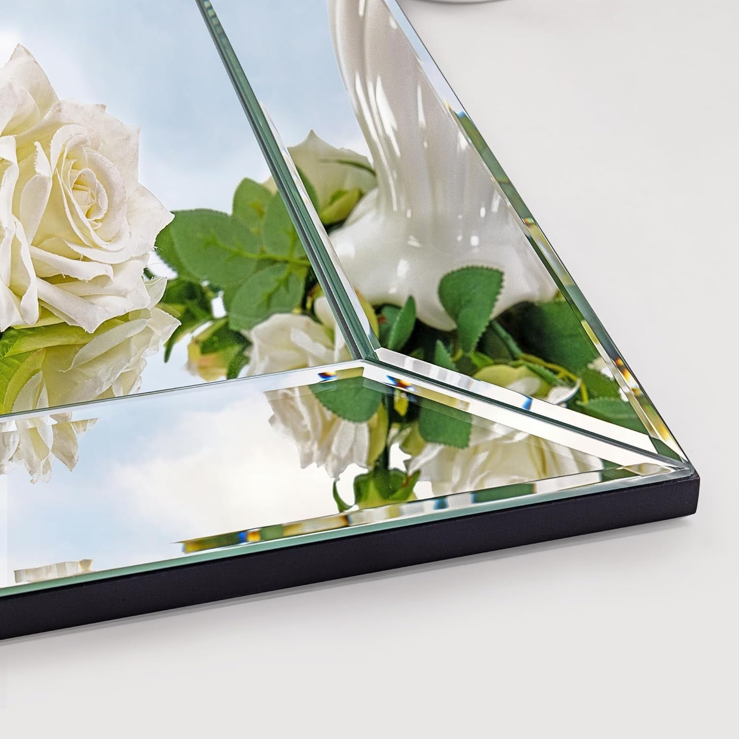 Large Decorative Frameless Wall Mirror 120x80cm Modern Beveled Edge