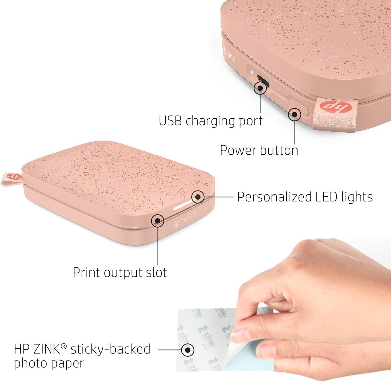 Portable Smartphone Photo Printer | 2x3 Wireless Color Prints | Pink