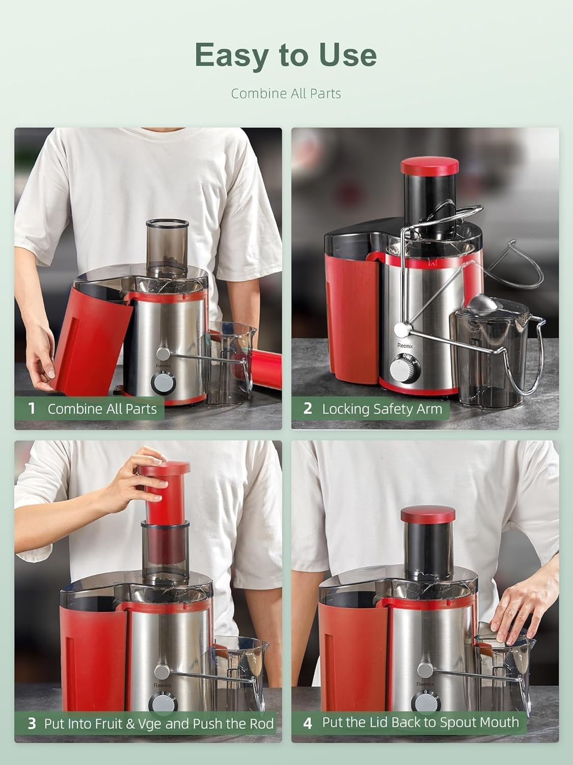 800W Centrifugal Juicer 3in Wide Mouth 2 Speed Whole Fruit