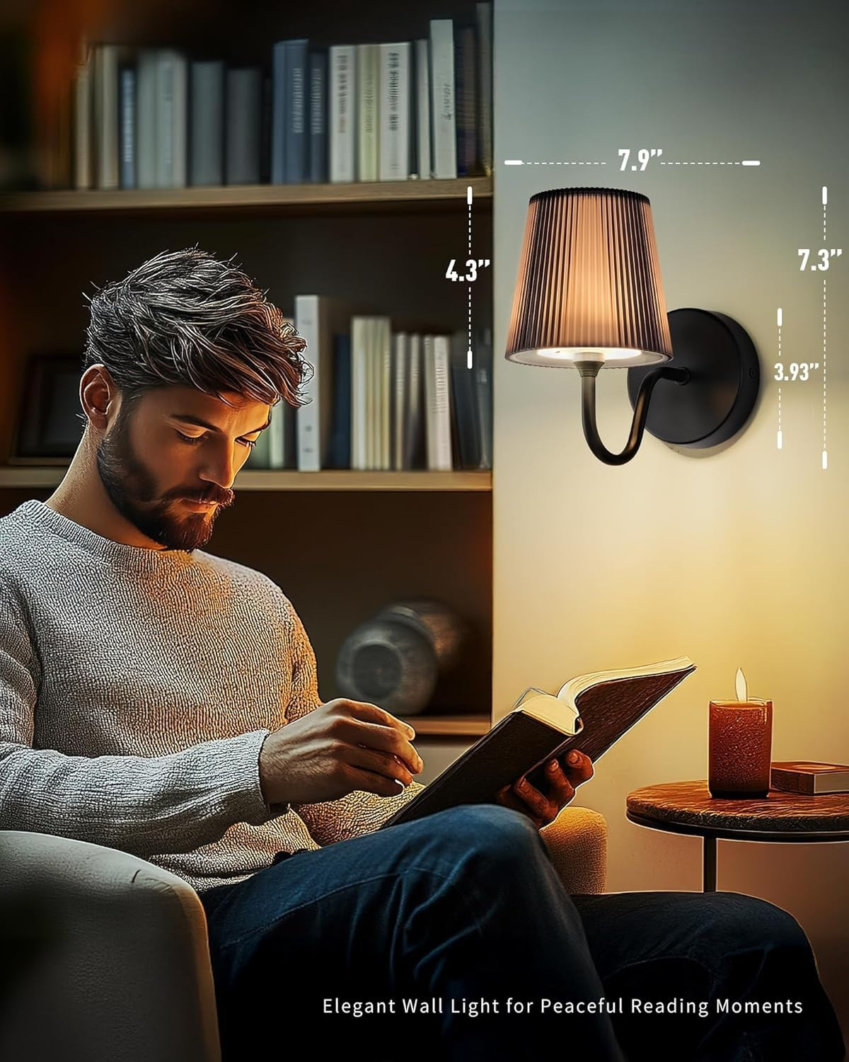 Rechargeable Magnetic Wall Lights with Remote, Dimmable RGB Picture Lamp