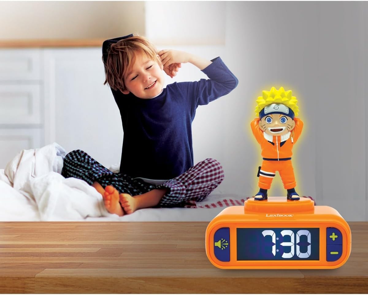 Kids Ninja Anime Alarm Clock Night Light LED Display Snooze Sounds Bedroom