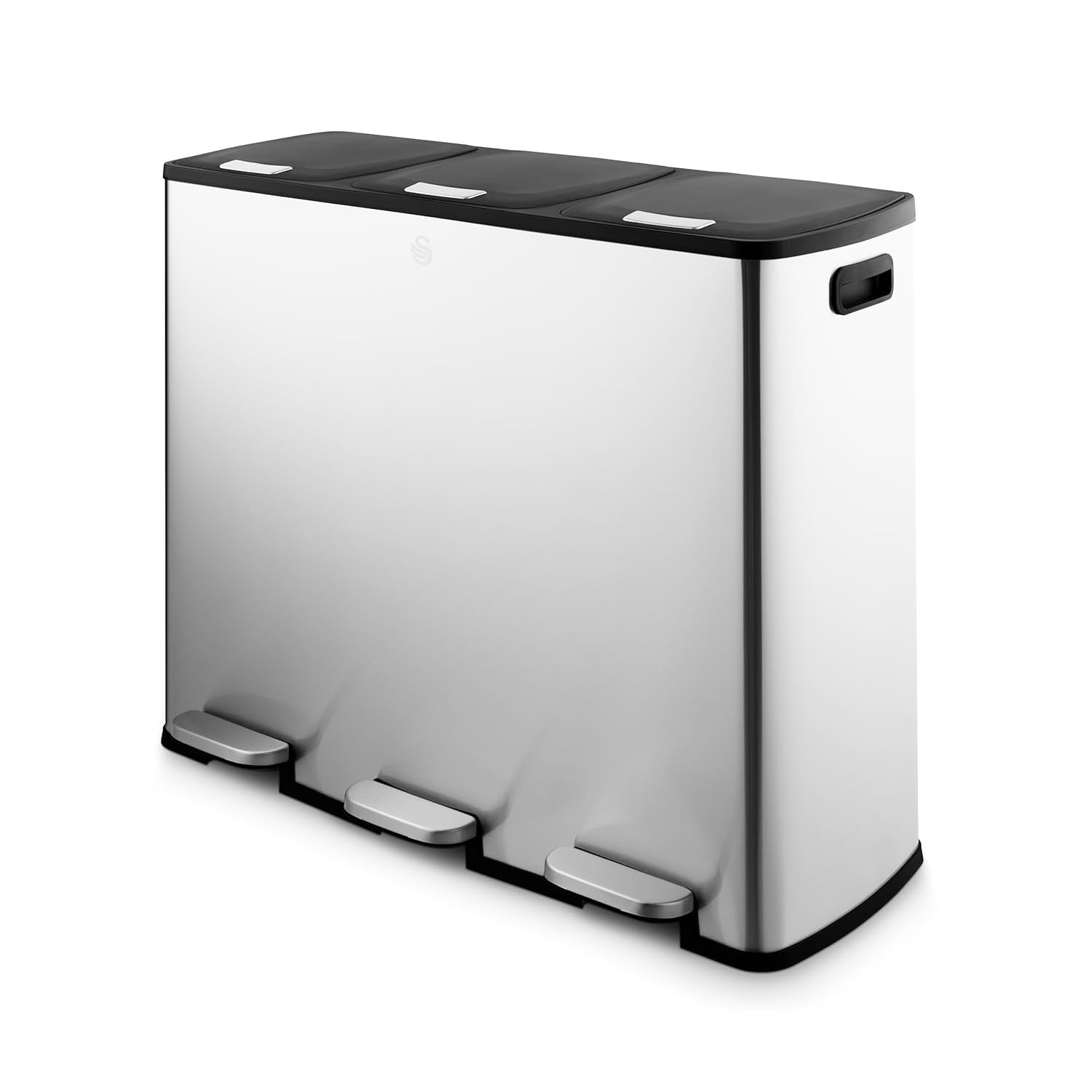 60L Dual Recycling Bin 2x30L Stainless Steel Soft Close Pedal