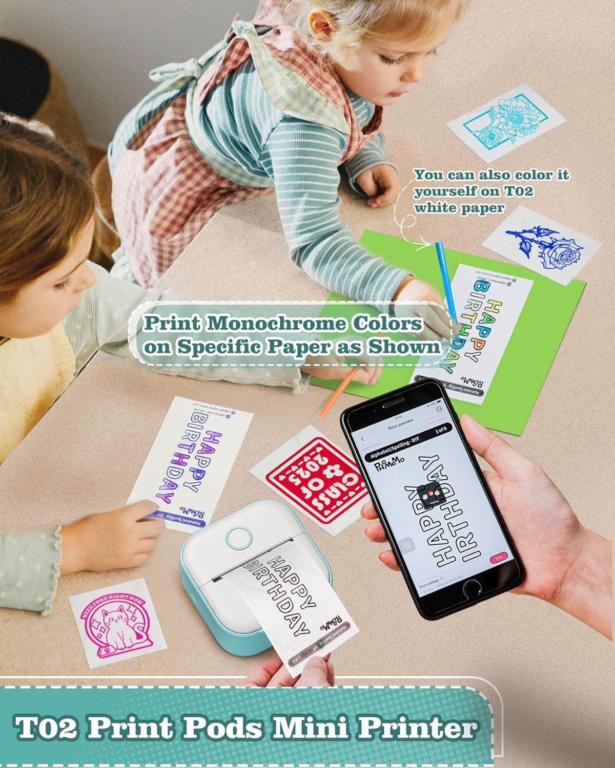 Mini Thermal Sticker Printer – Portable Bluetooth Photo Printer