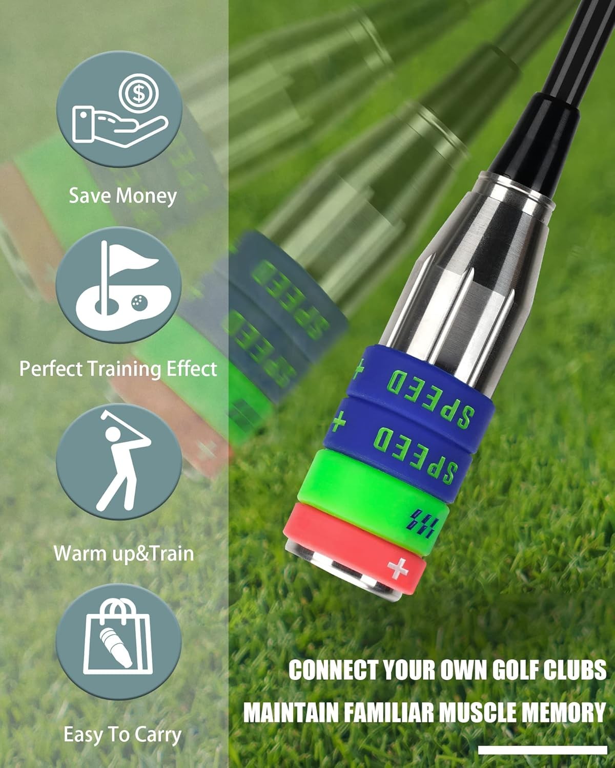 Golf Swing Speed Trainer Adjustable 3 Weight Tempo Tool