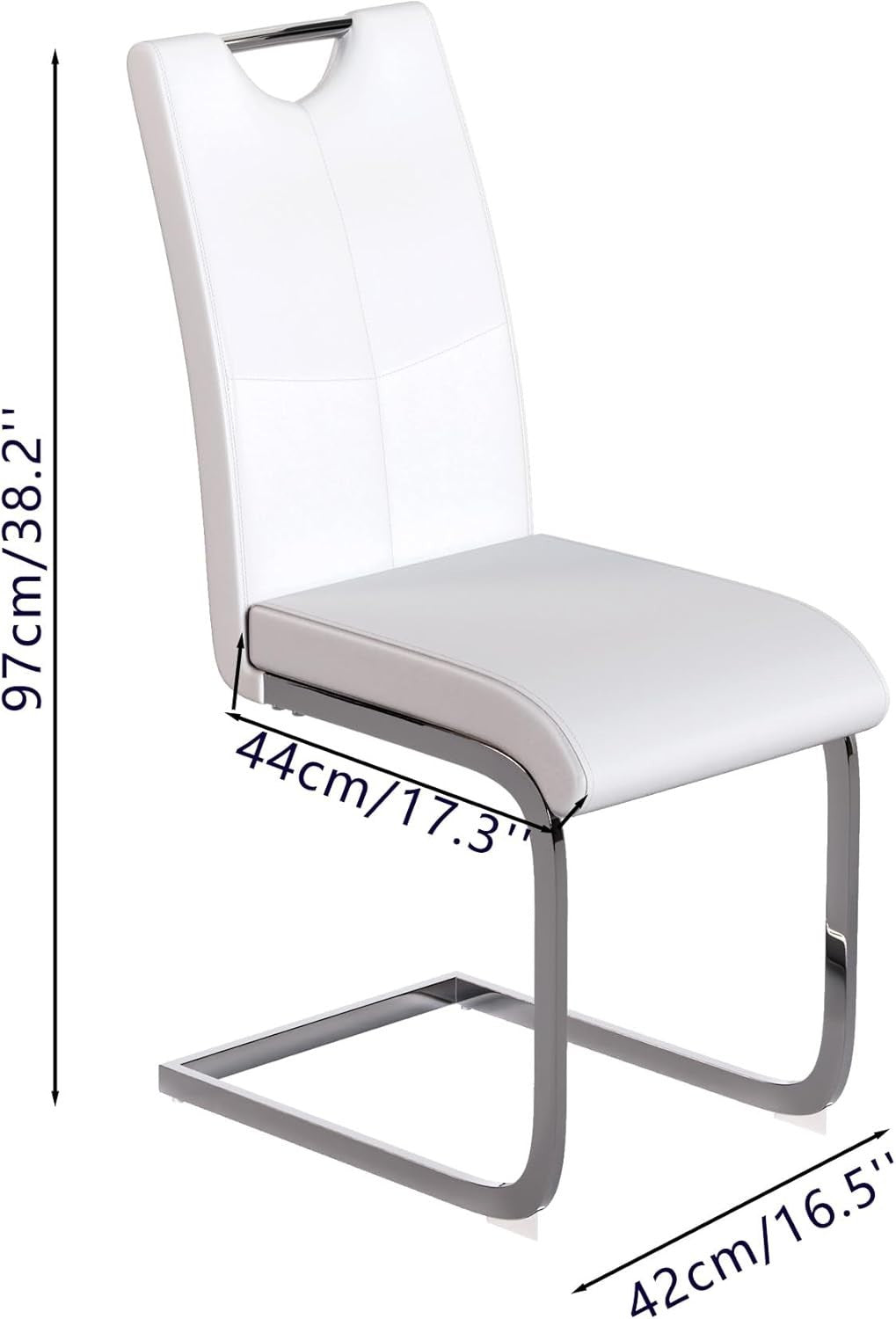 100cm Round Glass Dining Table with 4 White Faux Leather Chairs Set