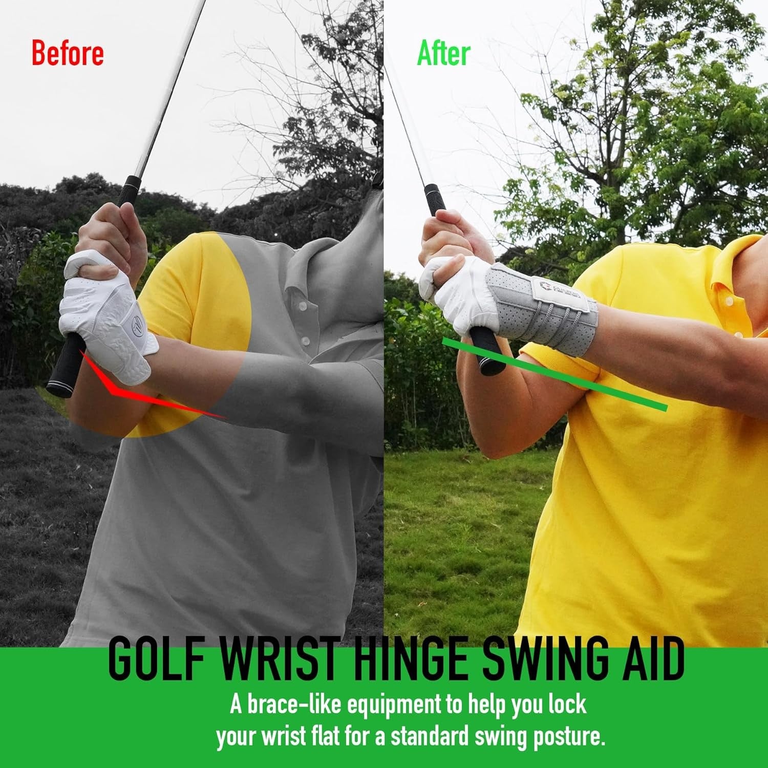 Golf Wrist Brace Swing Trainer Hinge Aid Correct Angle & Tempo