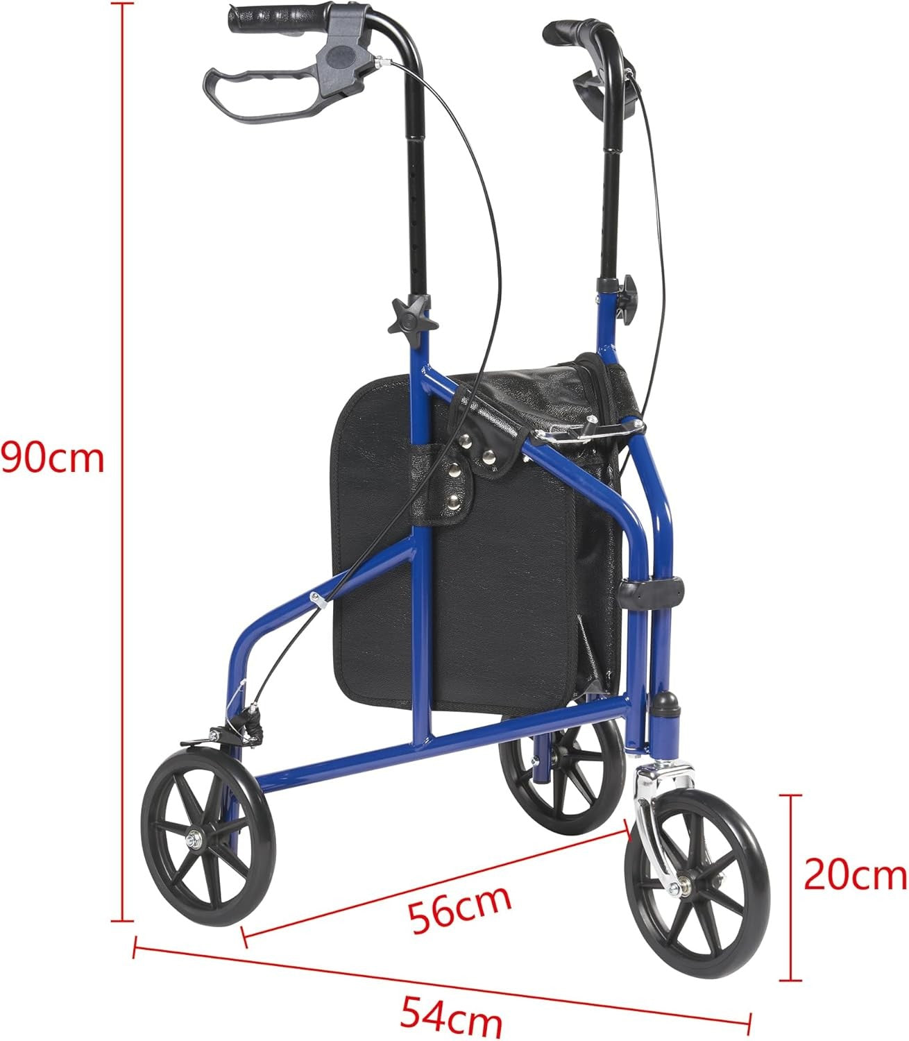 Lightweight Folding Rollator Walker with Zip Bag Lockable Brakes 20cm Wheels