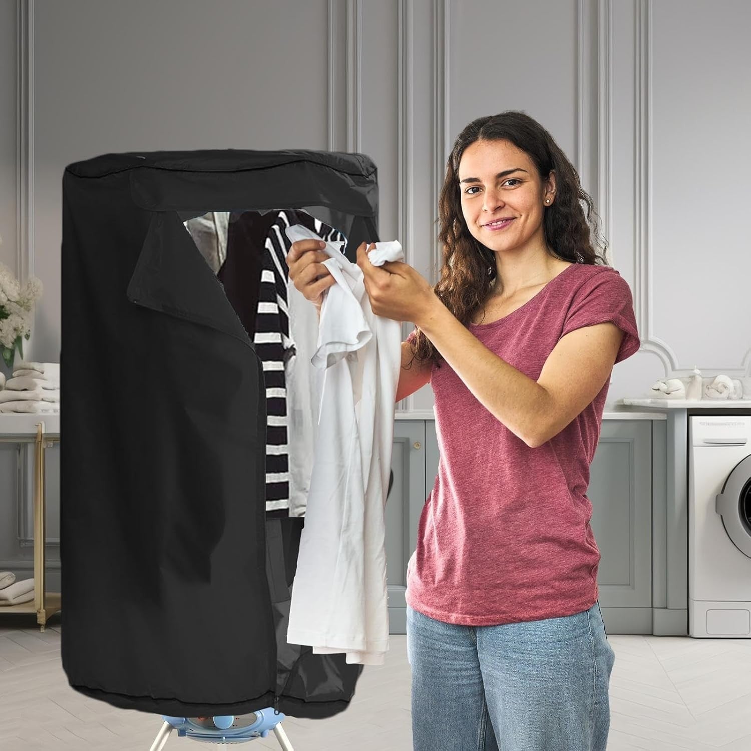 Portable Electric Clothes Dryer 1000W Hot Air Drying Pod 15kg Indoor
