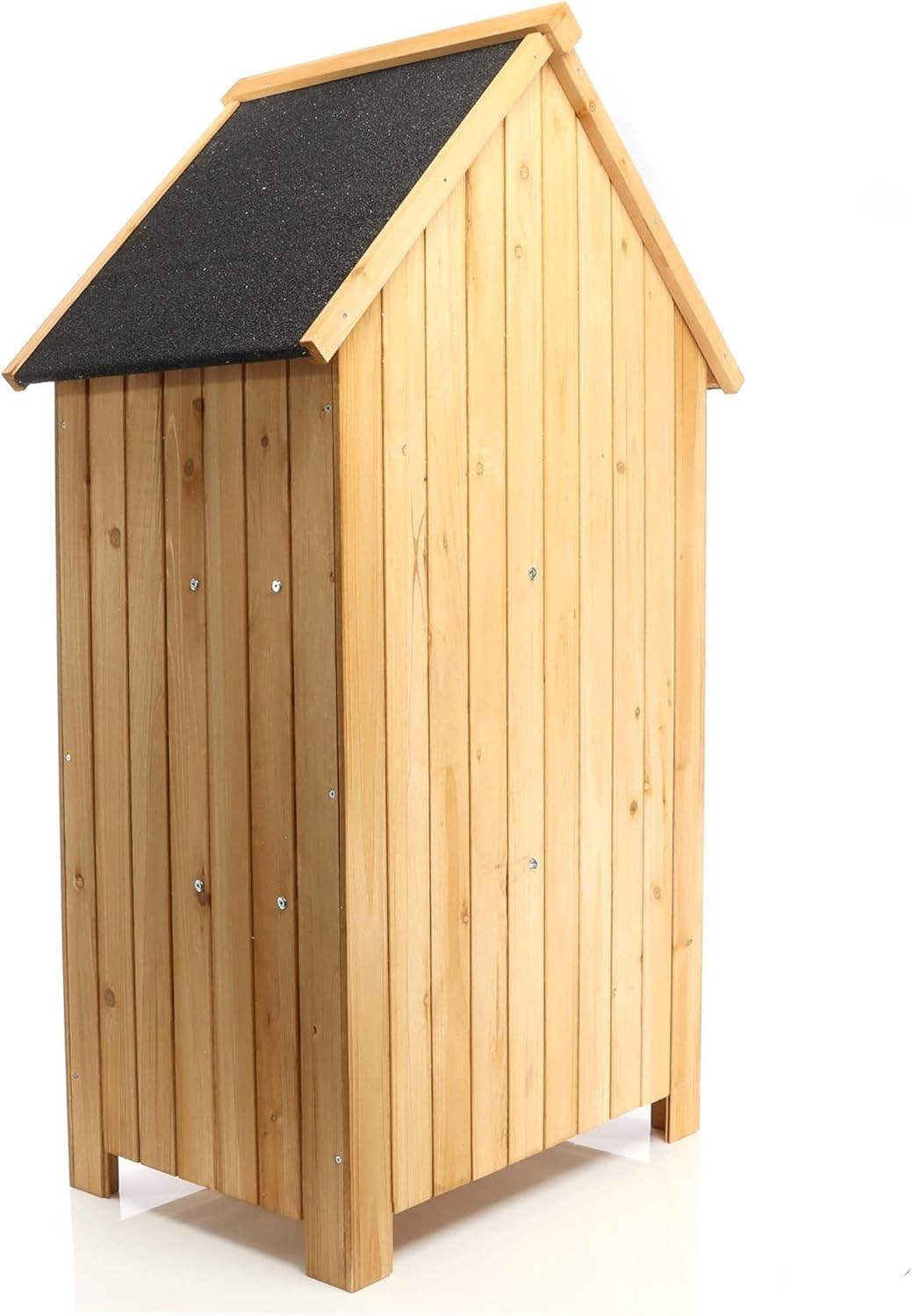 Slim Wooden Garden Cabinet with Bitumen Roof – 137 cm Outdoor Storage