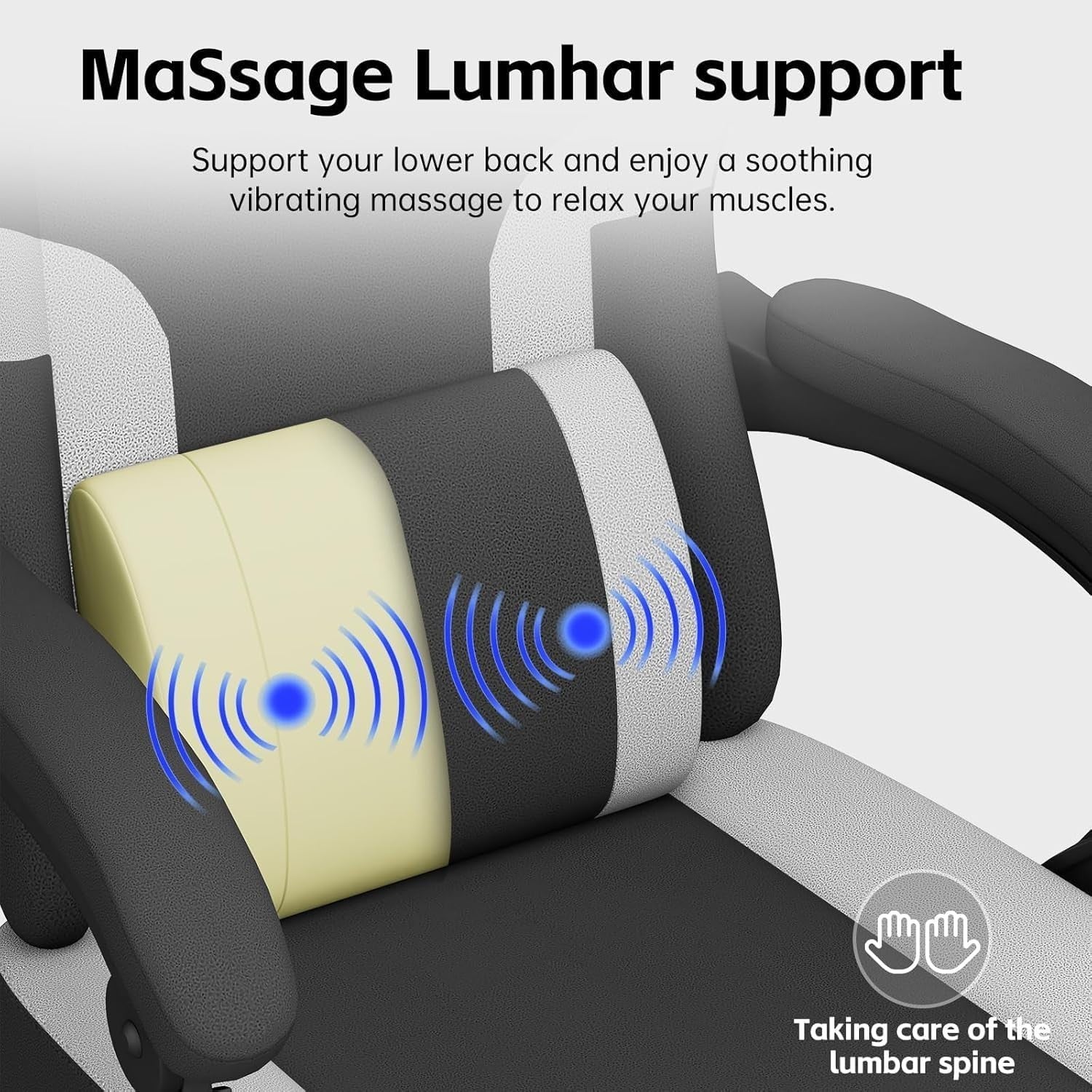 Ergonomic Gaming Chair Office Desk Chair Memory Foam Swivel Recliner Footrest Gr