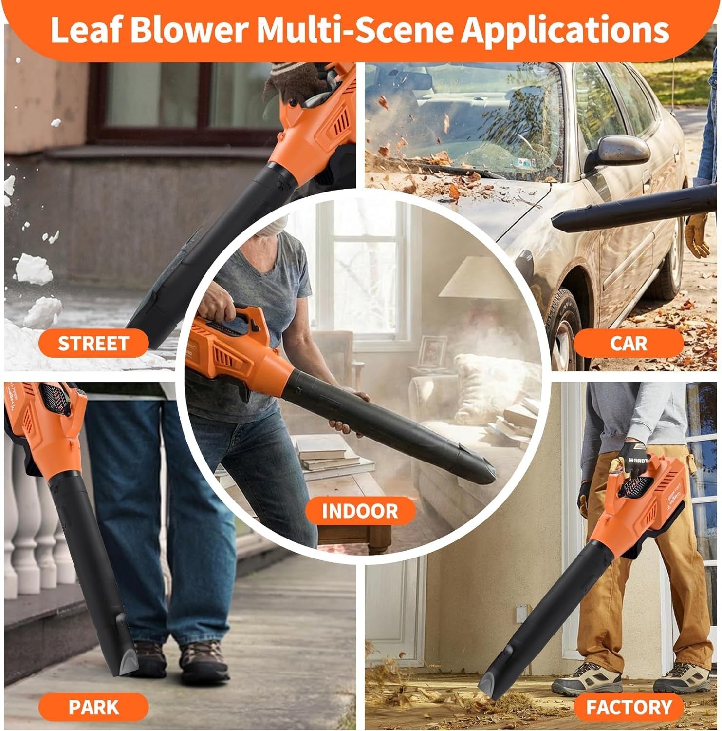 36V Cordless Leaf Blower 600CFM Brushless Variable Speed w/ Battery