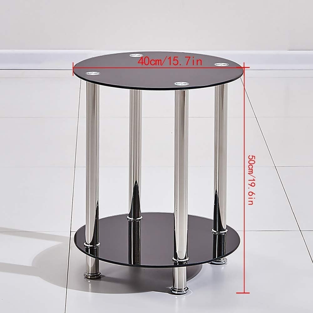 Set of 3 Glass Nesting Coffee Tables 2 Tiers Round/Rectangular Modern Chrome Leg