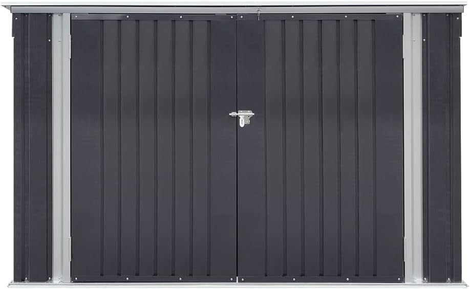 Galvanized Metal Garden Shed 1.05x2.1x1.3m Outdoor Tool & Bike Storage