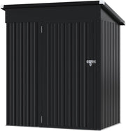 Metal Garden Shed 5x3ft Outdoor Storage Waterproof Tool Box Black