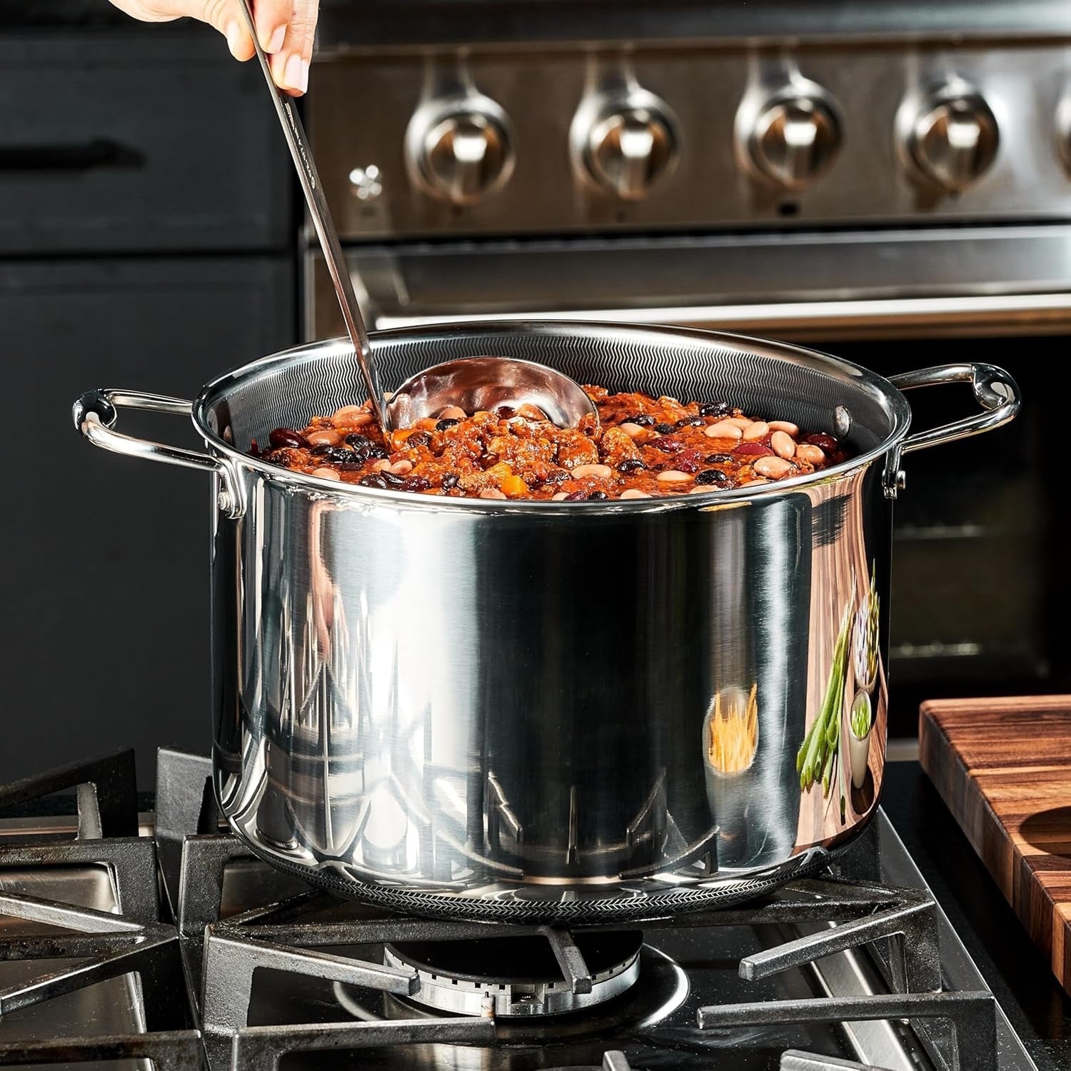 10L Deep Non Stick Stockpot with Lid – Induction & Oven Safe Stainless Steel Pot
