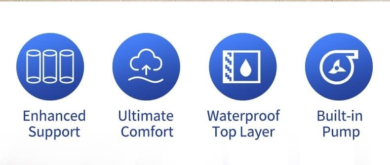 Double Inflatable Air Mattress Bed with Built-In Pump, 48CM High Comfort