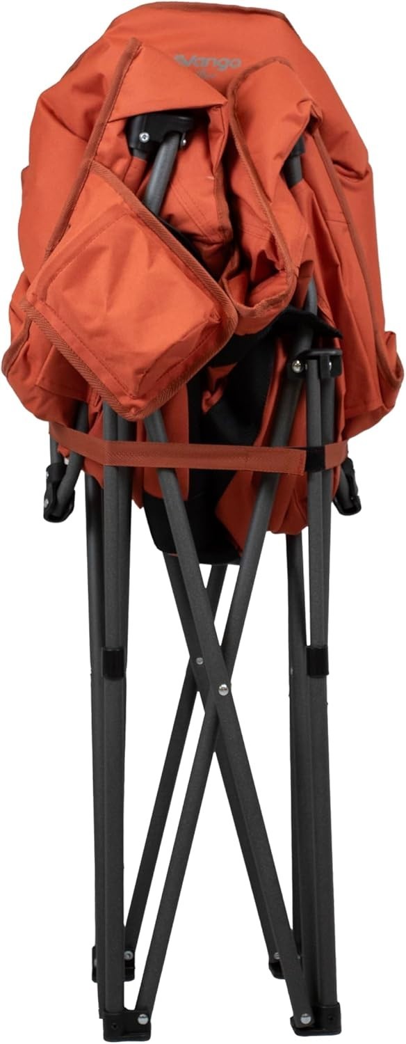 Heavy Duty Oversized Folding Camping Chair Extra Wide Seat 180kg Red