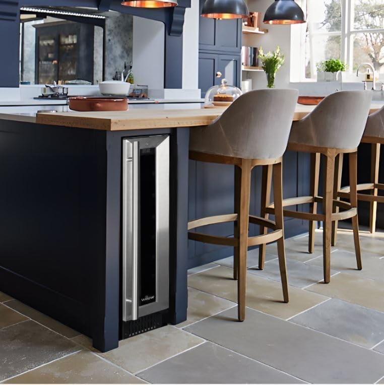 Slim Under Counter Wine Cooler Fridge Digital Touch Control Stainless Steel