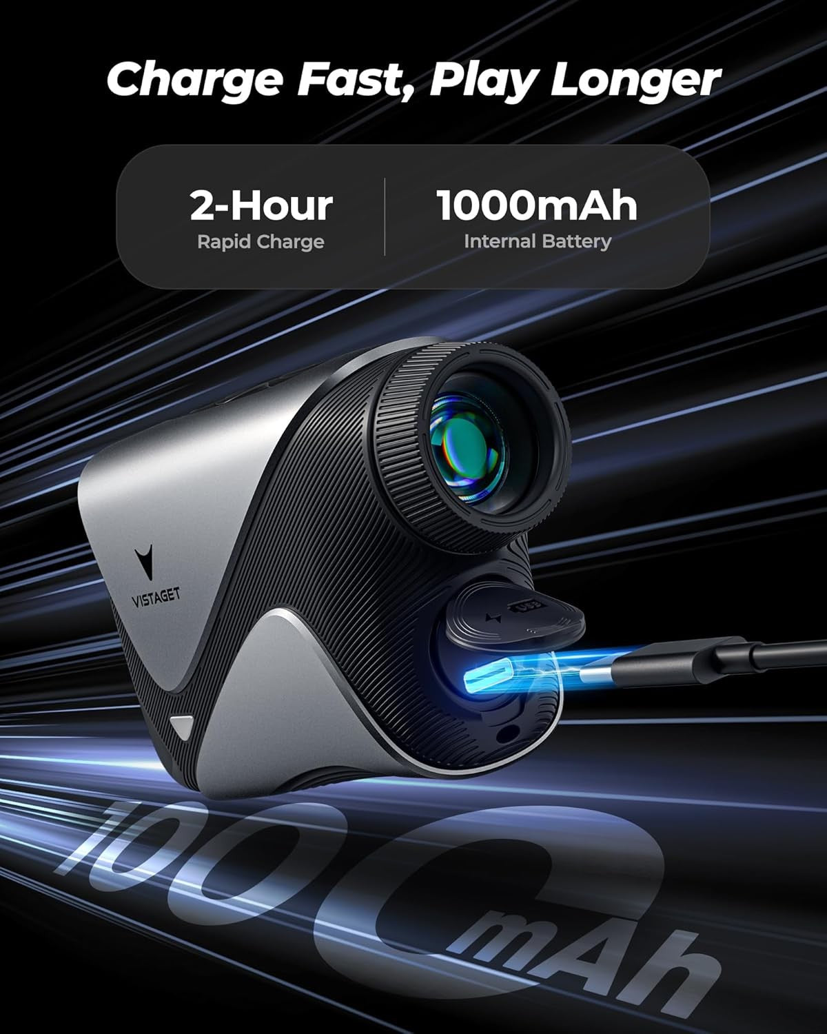 Golf Rangefinder 1200Y OLED 7X Slope Flag Lock Magnetic Rechargeable