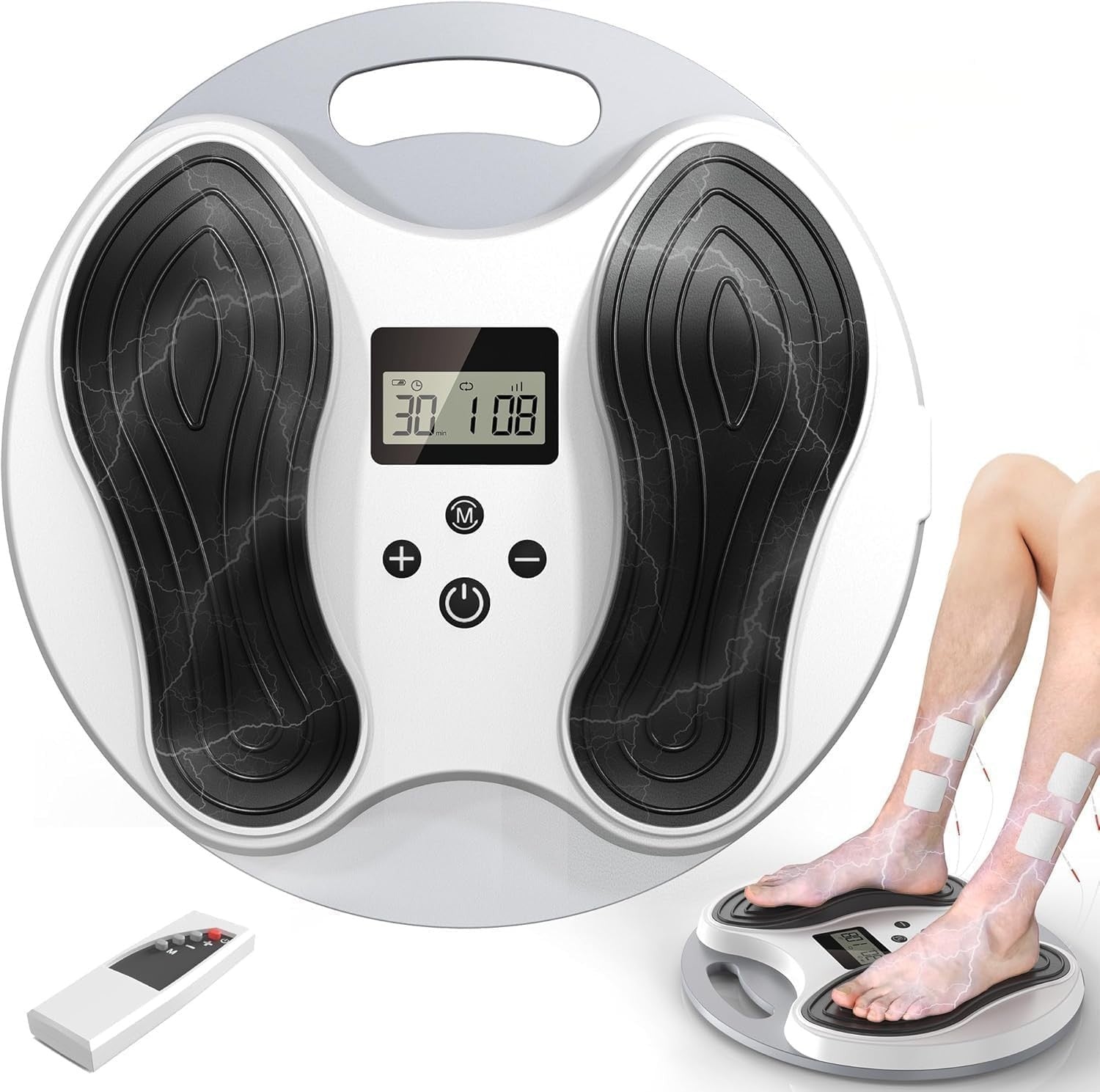 Wireless EMS TENS Foot Massager with 4 Pads 10 Modes 20 Intensities