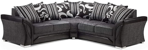 Modern 5 Seater Corner Sofa Set – L Shape 2C2 Sectional with Curved Arms