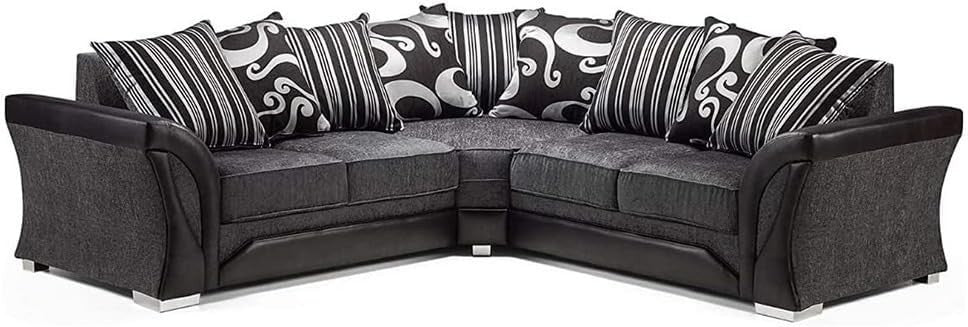 Modern 5 Seater Corner Sofa Set – L Shape 2C2 Sectional with Curved Arms