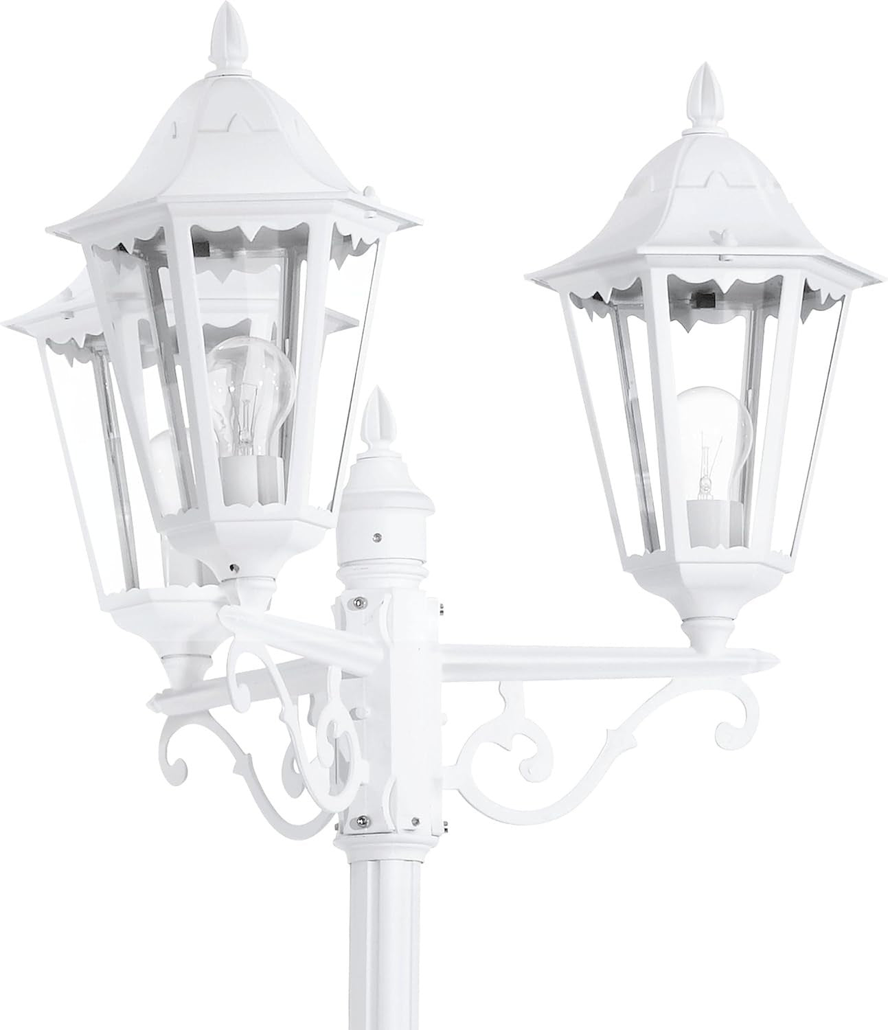 220cm Triple Head Victorian Outdoor Lamp Post White
