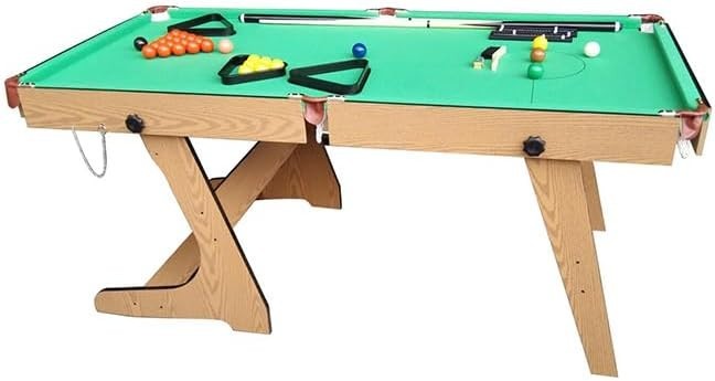 6FT Folding Pool Table Pub Style Snooker Set w Cues Balls Accessories