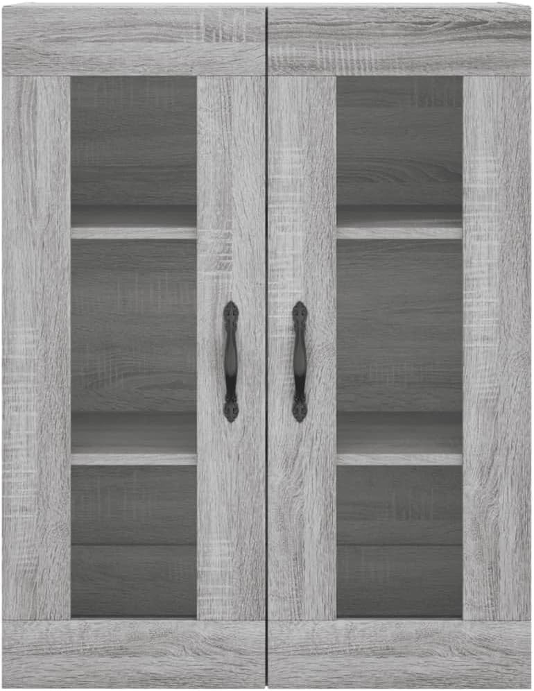 Wall-Mounted Grey Sonoma Cabinet with 3 Doors – Modern Compact Storage